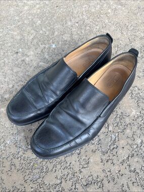 Coach Corbin Men’s Black Leather Slip-On Loafers 12 - Made In Italy